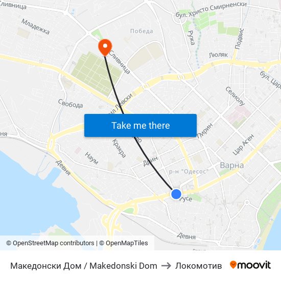 Македонски Дом / Makedonski Dom to Локомотив map