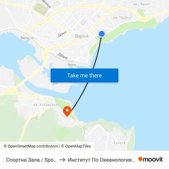 Спортна Зала / Sports Hall to Институт По Океанология При Бан map