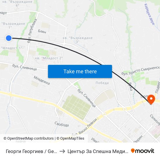 Георги Георгиев / Georgi Georgiev to Център За Спешна Медицинска Помощ map