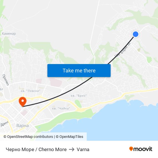 Черно Море / Cherno More to Varna map