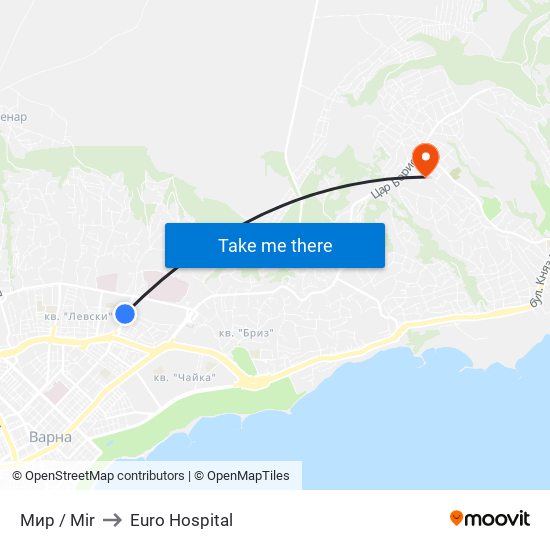 Мир / Mir to Euro Hospital map