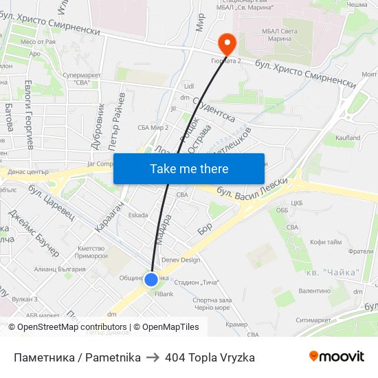 Паметника / Pametnika to 404 Topla Vryzka map