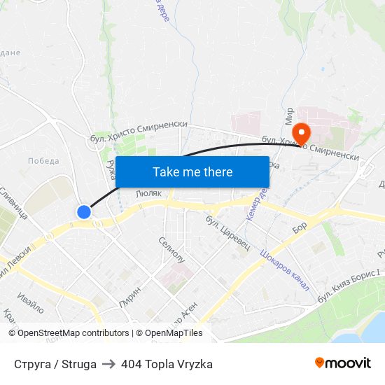 Струга / Struga to 404 Topla Vryzka map