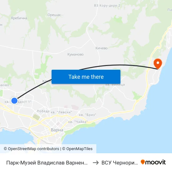 Парк-Музей Владислав Варненчик / Vladislav Varnenchik Park-Museum to ВСУ Черноризец Храбър (VFU) map