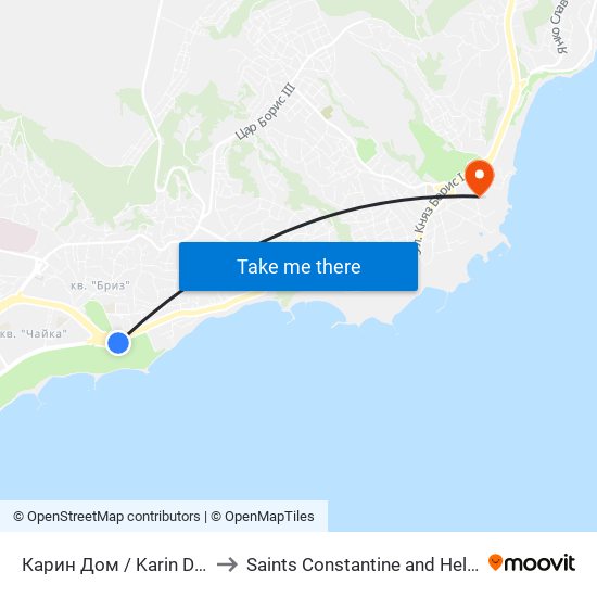 Карин Дом / Karin Dom to Saints Constantine and Helena map