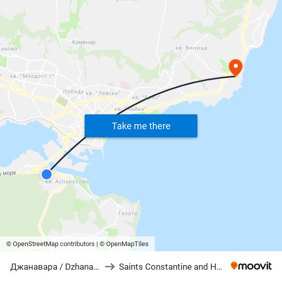 Джанавара / Dzhanavara to Saints Constantine and Helena map