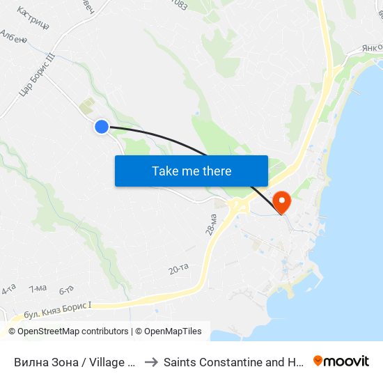Вилна Зона / Village Zone to Saints Constantine and Helena map