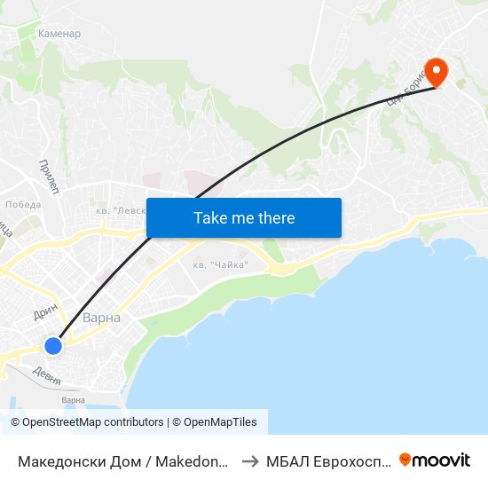 Македонски Дом / Makedonski Dom to МБАЛ Еврохоспитал map