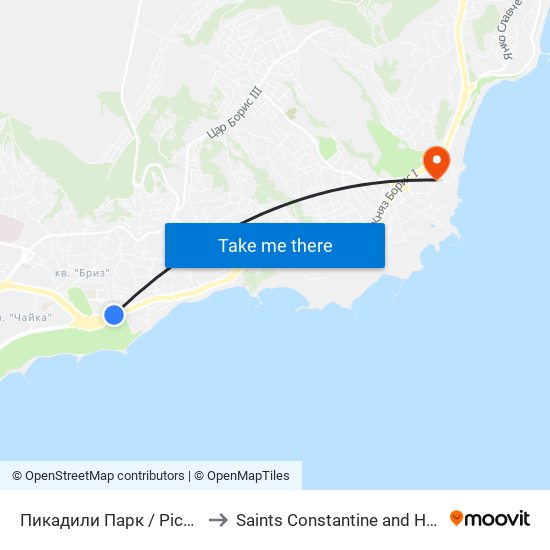 Пикадили Парк / Piccadilly Park to Saints Constantine and Helena Resort map