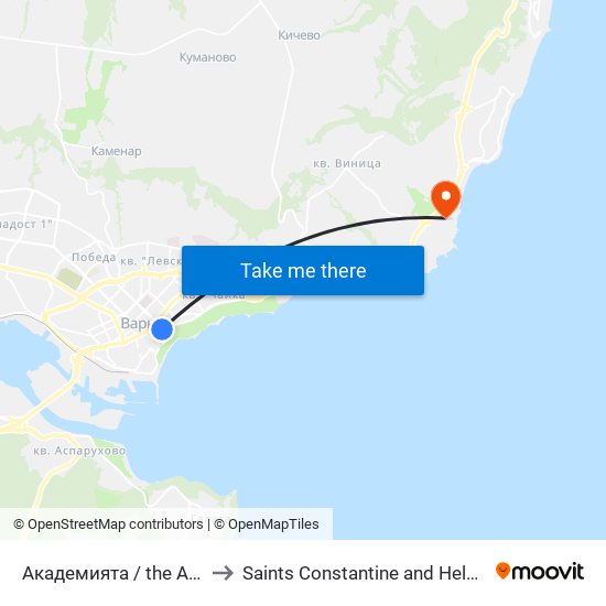Академията / the Academy to Saints Constantine and Helena Resort map