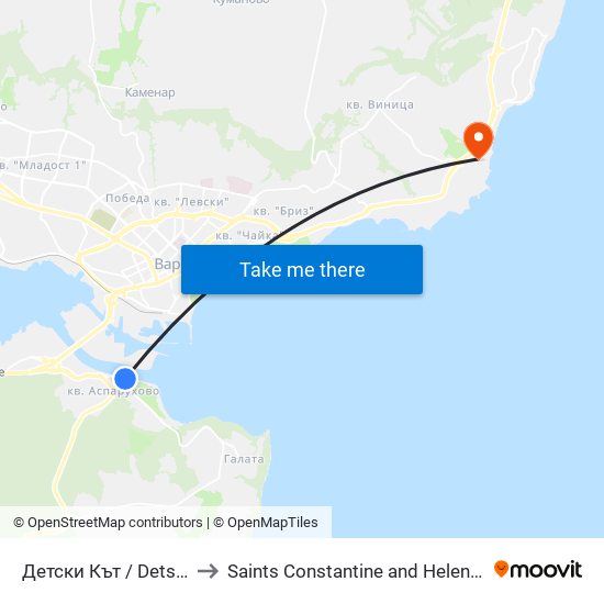 Детски Кът / Detski Kat to Saints Constantine and Helena Resort map