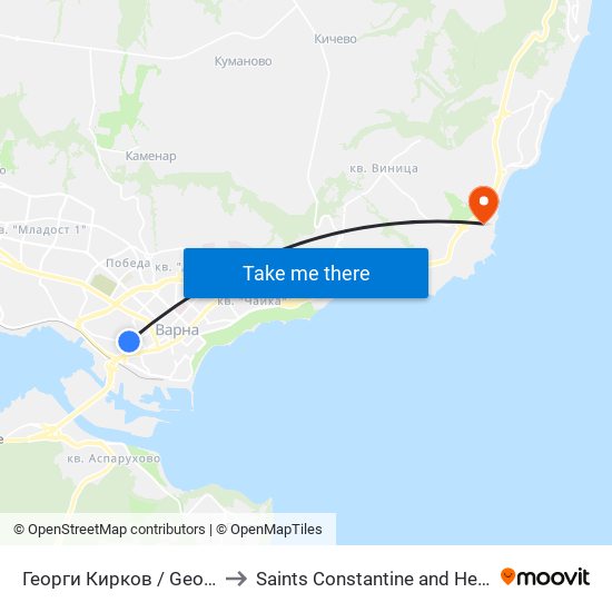 Георги Кирков / Georgi Kirkov to Saints Constantine and Helena Resort map