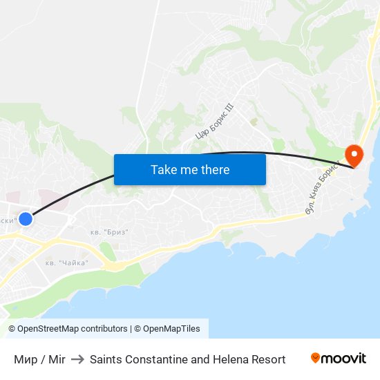 Мир / Mir to Saints Constantine and Helena Resort map