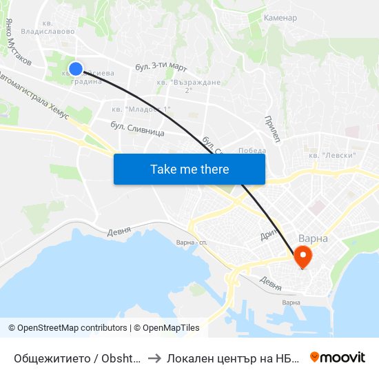 Общежитието / Obshtezhitieto to Локален център на НБУ - Варна map