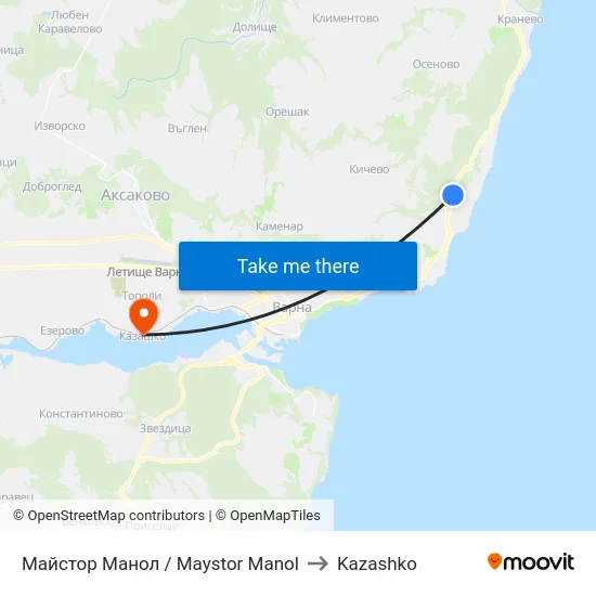 Майстор Манол / Maystor Manol to Kazashko map