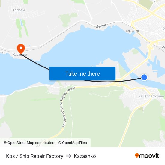 Крз / Ship Repair Factory to Kazashko map