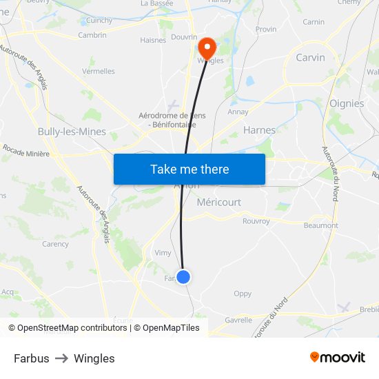 Farbus to Wingles map