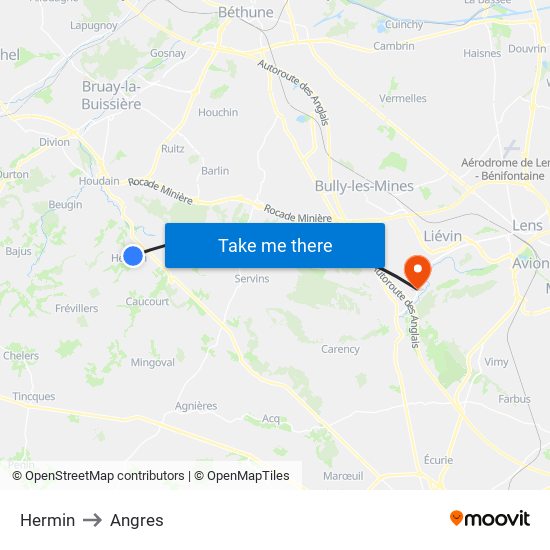 Hermin to Angres map