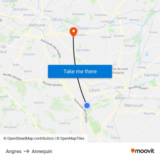 Angres to Annequin map
