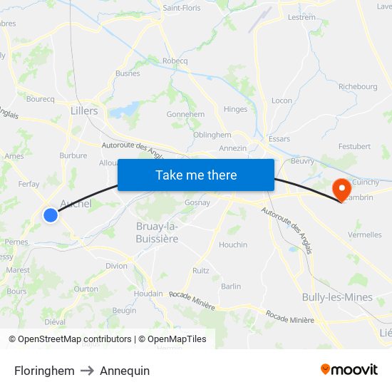 Floringhem to Annequin map