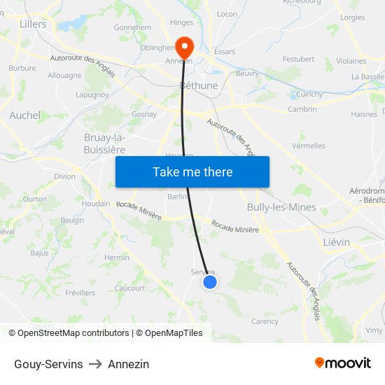 Gouy-Servins to Annezin map