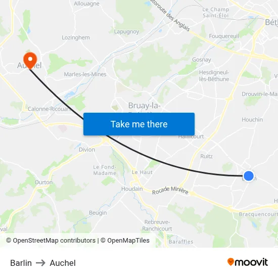 Barlin to Auchel map