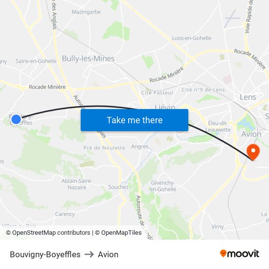 Bouvigny-Boyeffles to Avion map