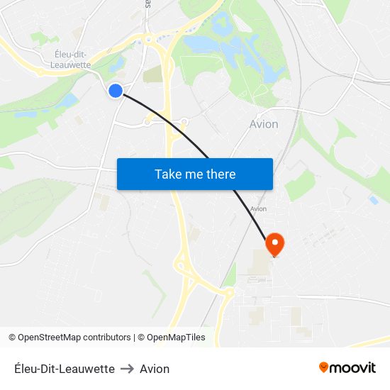 Éleu-Dit-Leauwette to Avion map