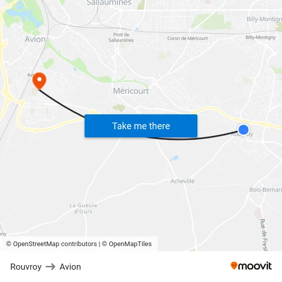 Rouvroy to Avion map