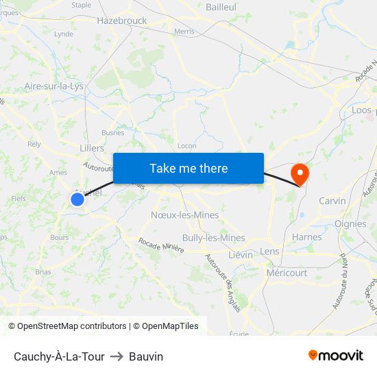 Cauchy-À-La-Tour to Bauvin map