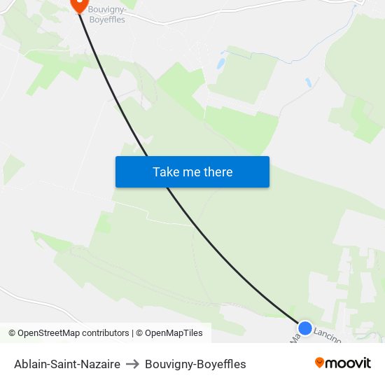 Ablain-Saint-Nazaire to Bouvigny-Boyeffles map