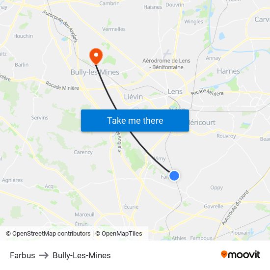 Farbus to Bully-Les-Mines map