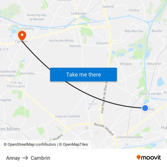 Annay to Cambrin map