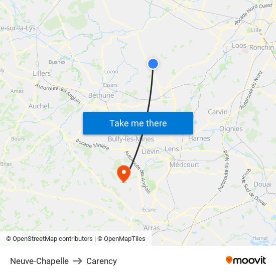 Neuve-Chapelle to Carency map