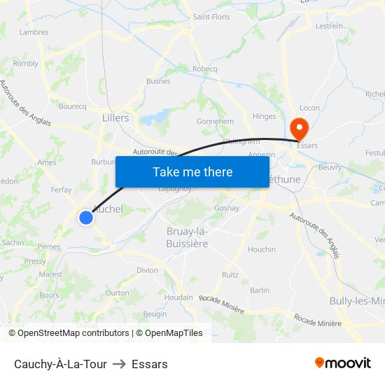 Cauchy-À-La-Tour to Essars map