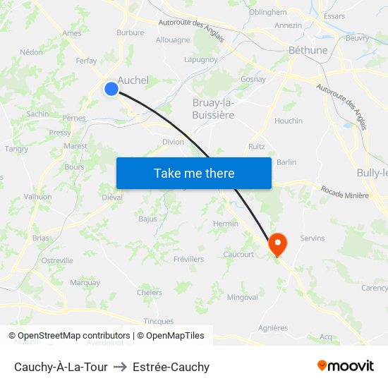 Cauchy-À-La-Tour to Estrée-Cauchy map