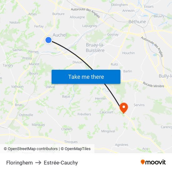 Floringhem to Estrée-Cauchy map