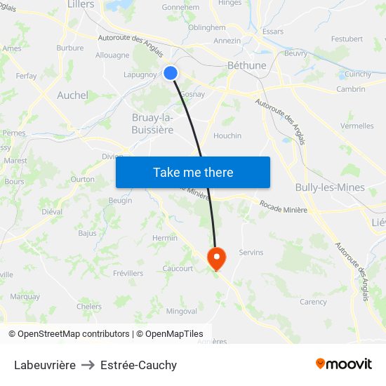 Labeuvrière to Estrée-Cauchy map