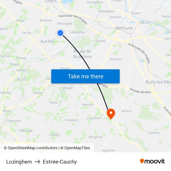 Lozinghem to Estrée-Cauchy map