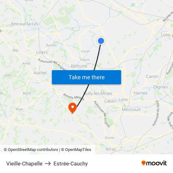 Vieille-Chapelle to Estrée-Cauchy map