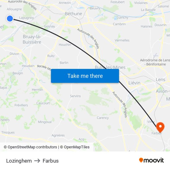 Lozinghem to Farbus map