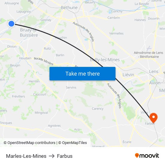 Marles-Les-Mines to Farbus map