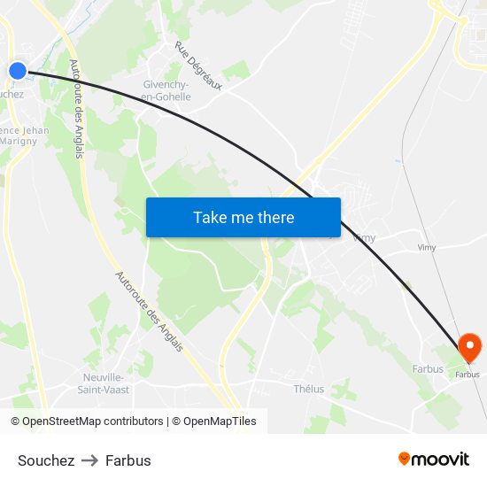 Souchez to Farbus map