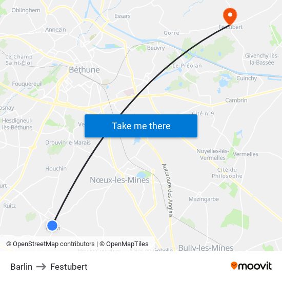 Barlin to Festubert map