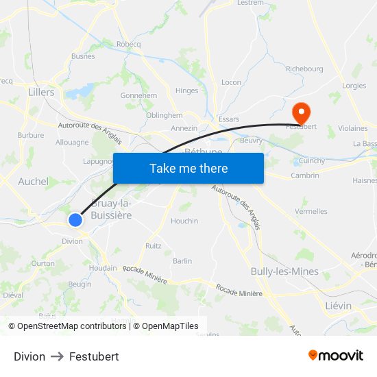 Divion to Festubert map