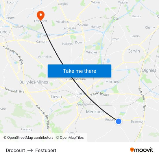 Drocourt to Festubert map