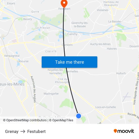 Grenay to Festubert map