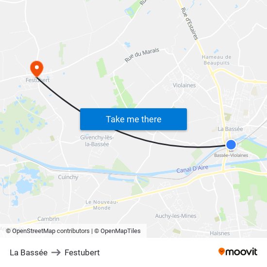 La Bassée to Festubert map