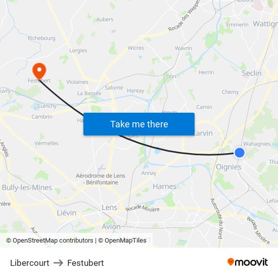 Libercourt to Festubert map