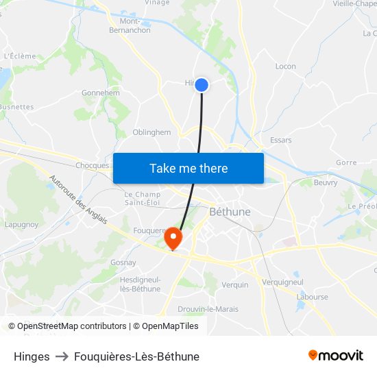 Hinges to Fouquières-Lès-Béthune map